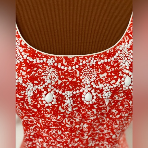 Tahara, orange/white sleeveless dress size 10 - Picture 6 of 6